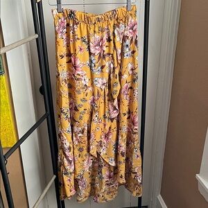 Floral Yellow Maxi Skirt